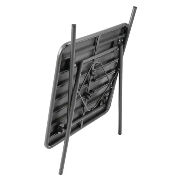 Bolero Slatted Square Steel Table Grey 700mm