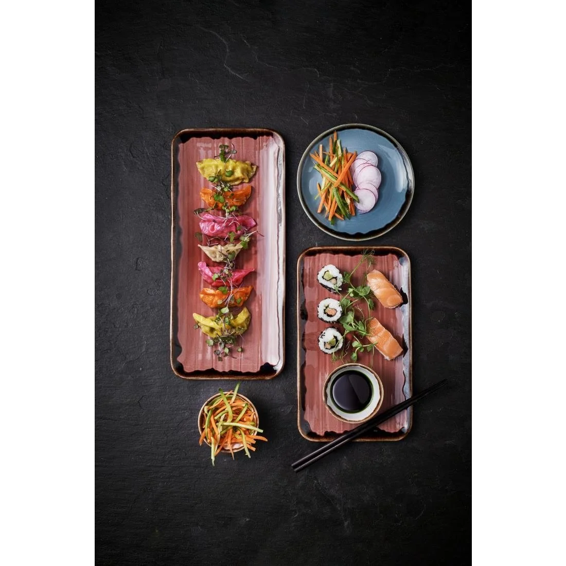 Dudson Harvest Plum Organic Rectangular Plates 270x160mm (12 Pack) - Image 4