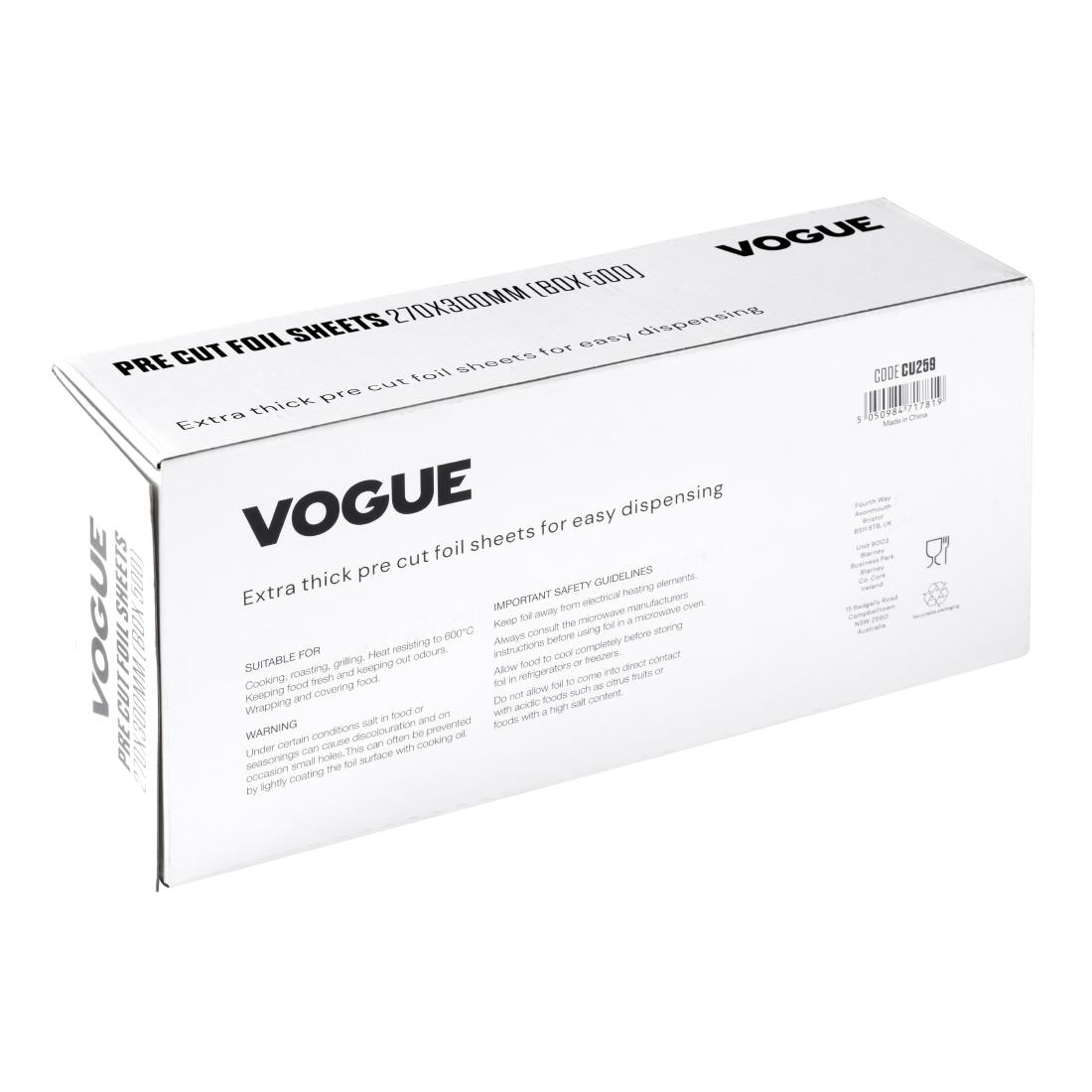 Vogue Aluminium Foil Sheets 270x300mm (Pack of 500)