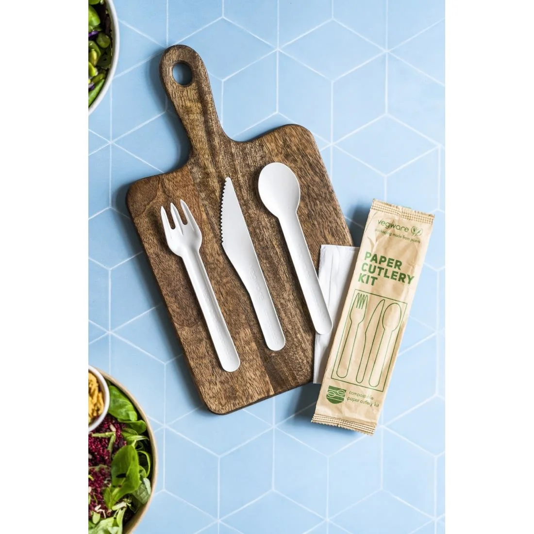 Vegware Compostable Paper Cutlery Kit 4in1 (Case of 250) - Image 3