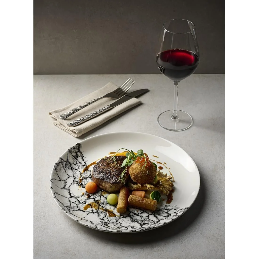 Churchill Kintsugi Accents Quartz Black Evolve Coupe Plates 165mm (12 Pack) - Image 8