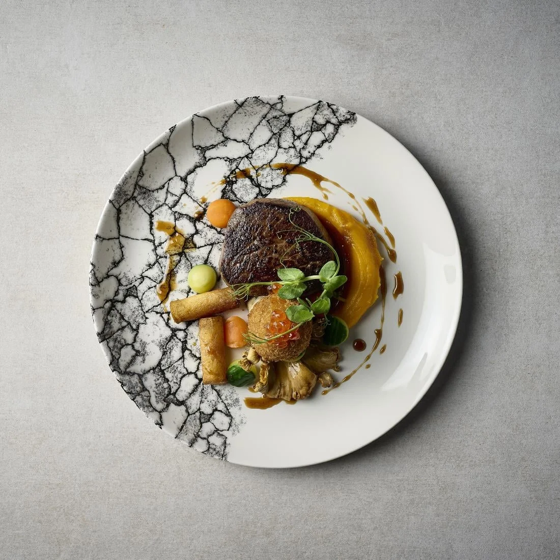 Churchill Kintsugi Accents Quartz Black Evolve Coupe Plates 165mm (12 Pack) - Image 9