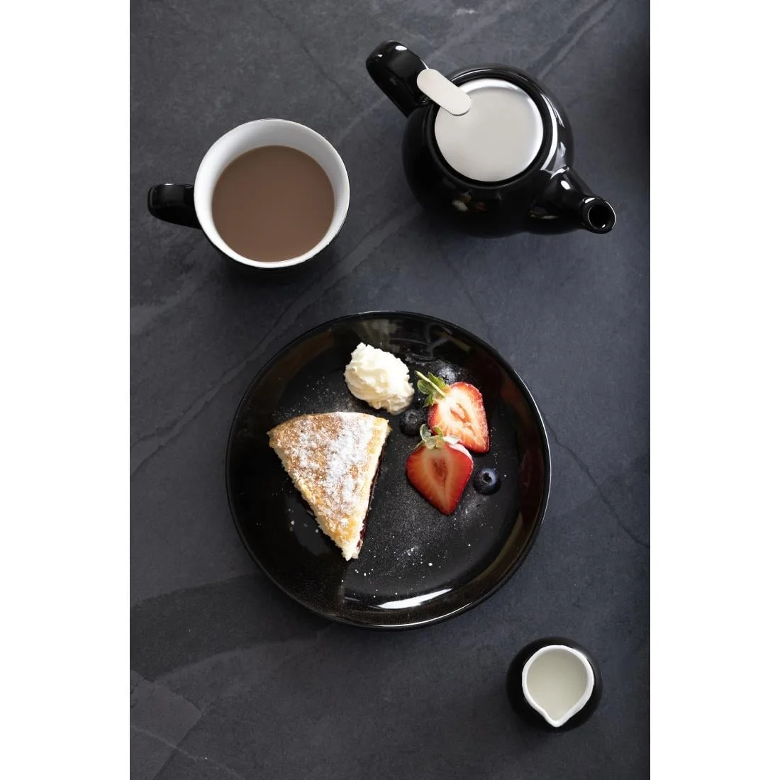 Olympia Cafe Aroma Mugs Black 230ml (6 Pack) - Image 2
