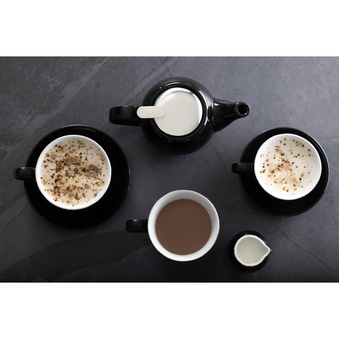 Olympia Cafe Cappuccino Cups Black 340ml (12 Pack) - Image 2