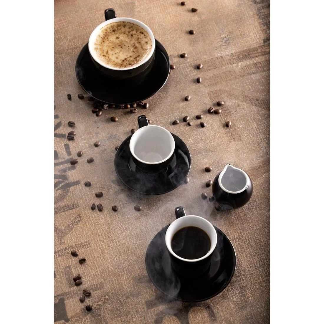 Olympia Cafe Flat White Cups Black 170ml (12 Pack) - Image 2