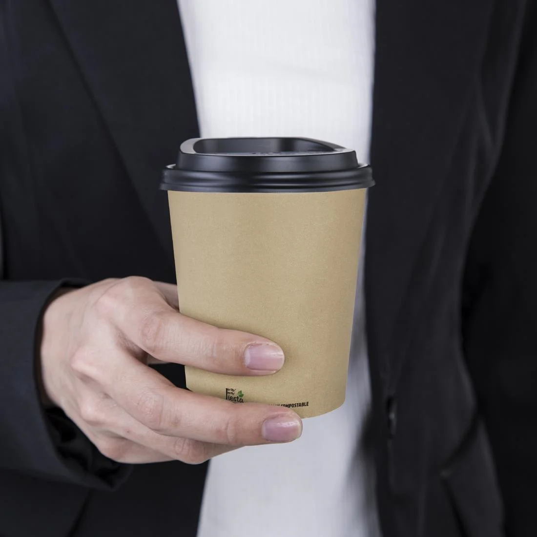 Fiesta Compostable Coffee Cups Single Wall 8oz (Pack of 50) - Image 5