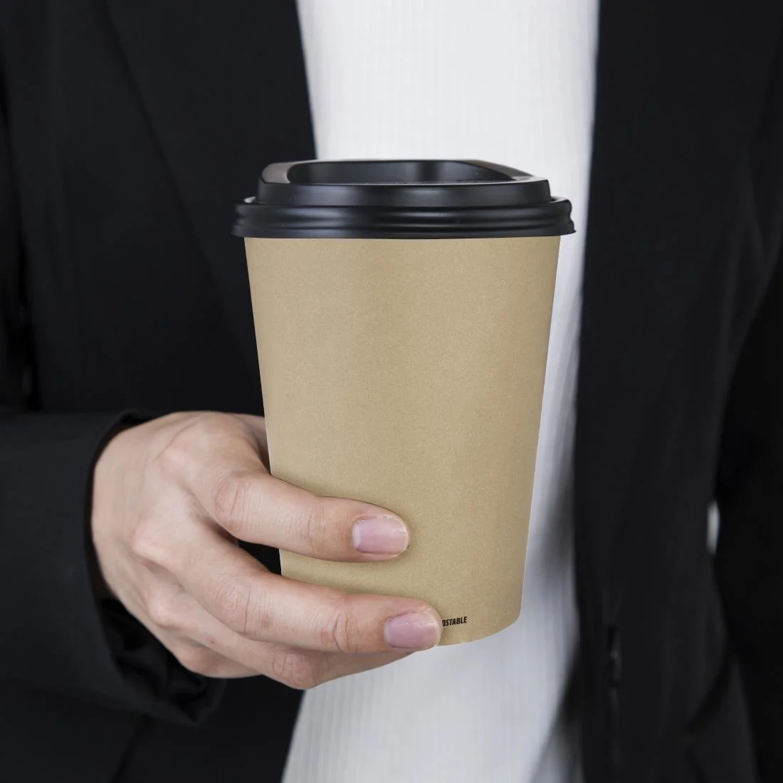 Fiesta Compostable Coffee Cups Single Wall 12oz (Pack of 50) - Image 5