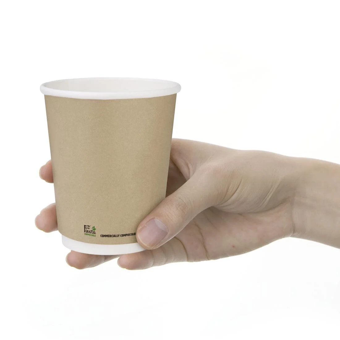 Fiesta Compostable Coffee Cups Double Wall 227ml / 8oz (Pack of 500) - Image 3