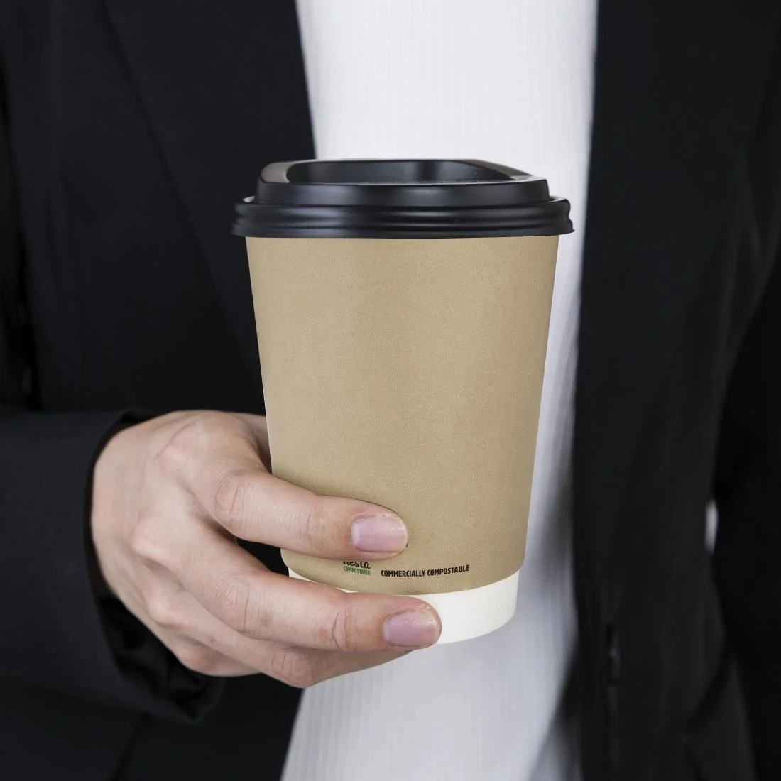 Fiesta Compostable Coffee Cups Double Wall 340ml (Pack of 500) - Image 5