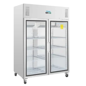 Polar Upright Double Glass Door Gastro Refrigerator 1200Ltr
