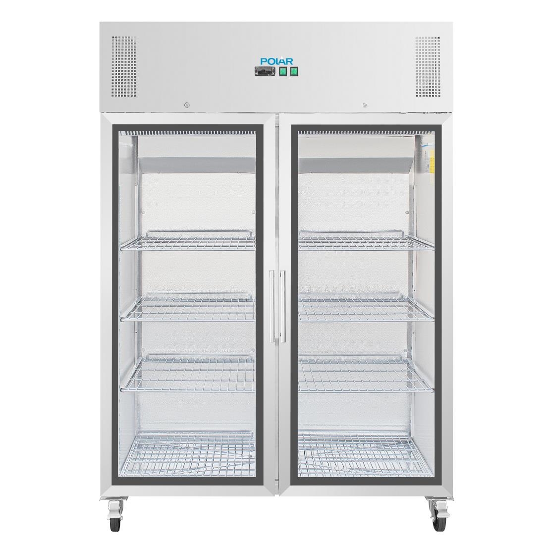 Polar Upright Double Glass Door Gastro Refrigerator 1200Ltr
