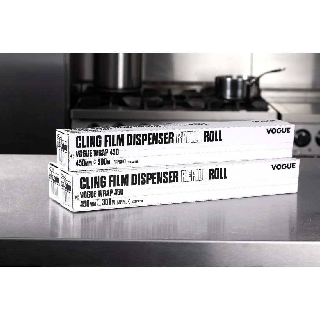 Vogue Cling Film 300m fits Wrap450 Dispenser (Pack of 3) - Image 7