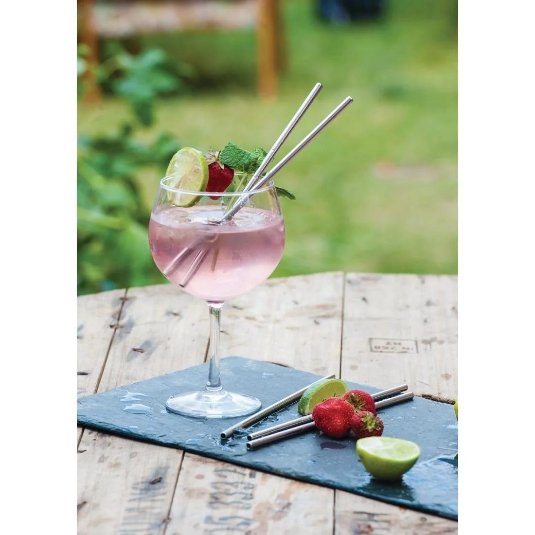 Beaumont Stainless Steel Metal Straws 8.5" (Pack of 25) - Image 2