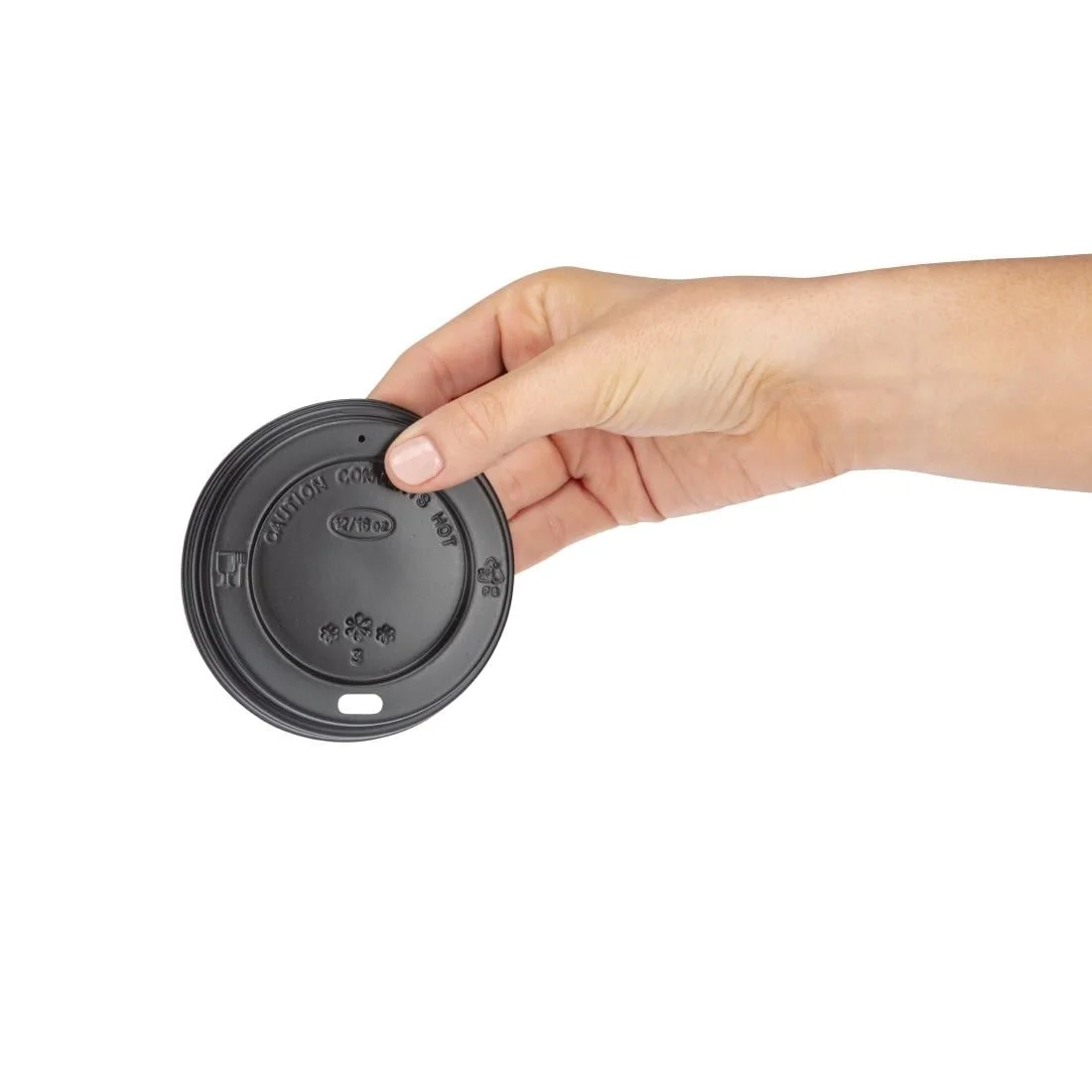 Fiesta Recyclable Coffee Cup Lids Black 340ml / 12oz and 455ml / 16oz (Pack of 1000) - Image 2