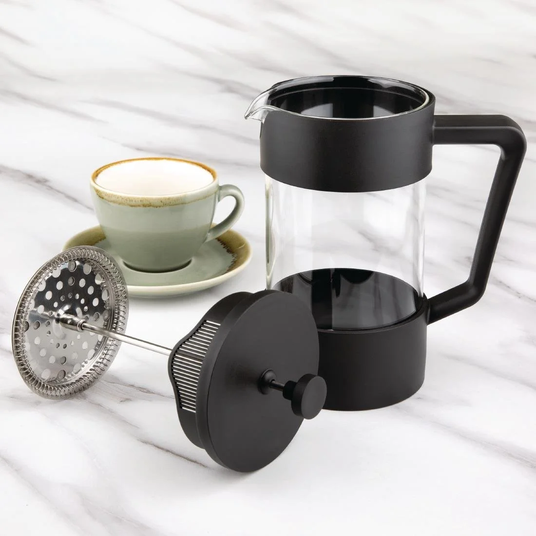 Olympia Contemporary Cafetiere Black 8 Cup - Image 2