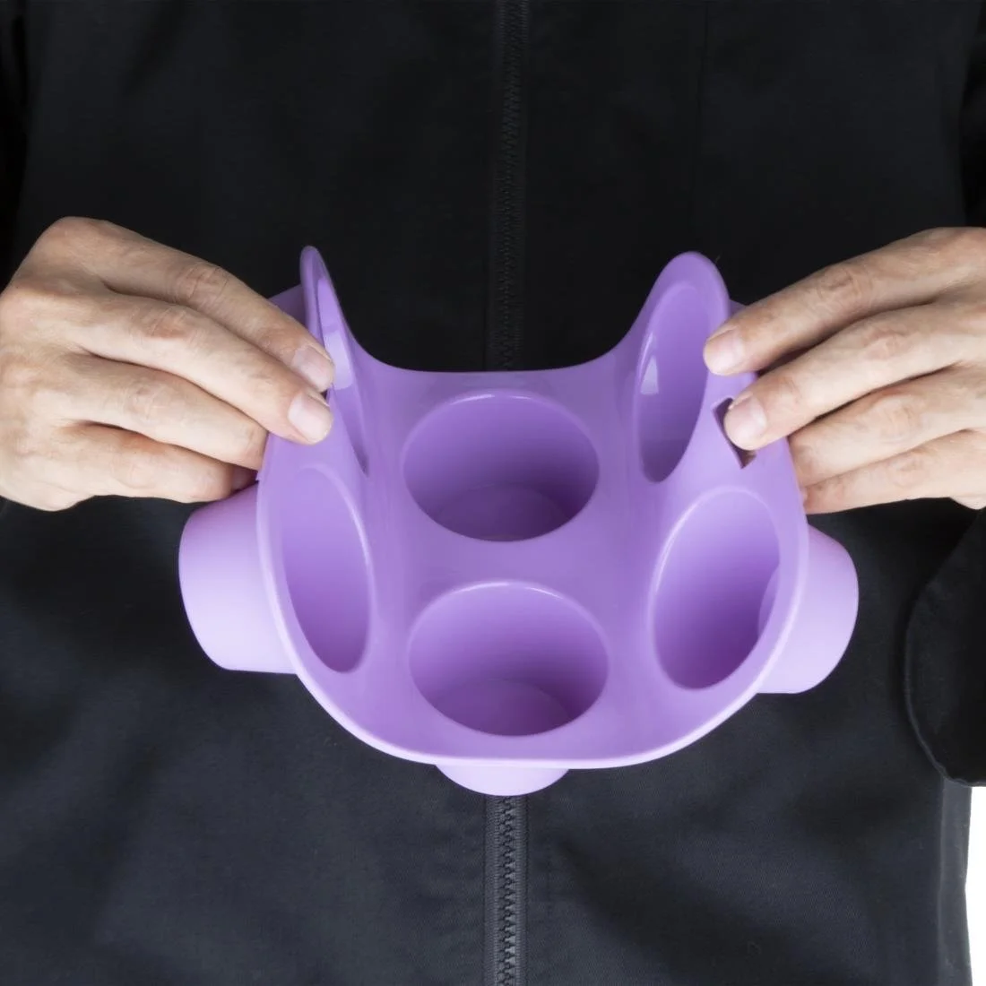 Hygiplas Flexible Silicone Six Hole Purple Muffin Pan - Image 4