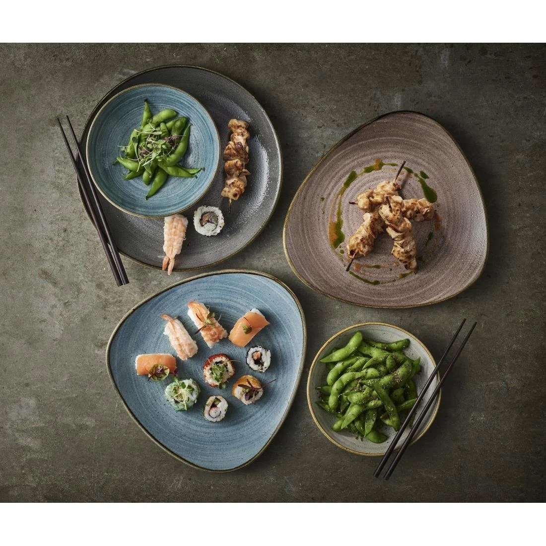 Churchill Stonecast Raw Lotus Plates Teal 254mm (12 Pack) - Image 3