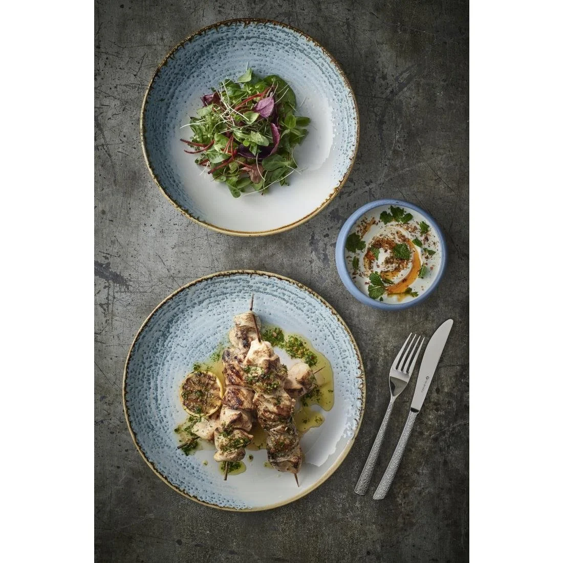 Churchill Homespun Accents Aquamarine Evolve Coupe Plates 220mm (12 Pack) - Image 2