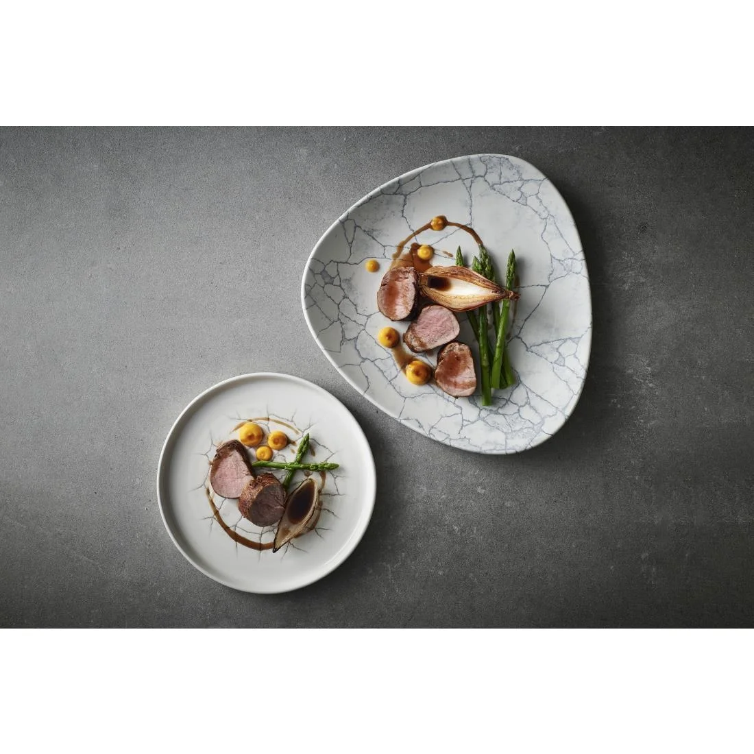 Churchill Studio Prints Kintsugi Agate Walled Plates Grey 220mm (6 Pack) - Image 3