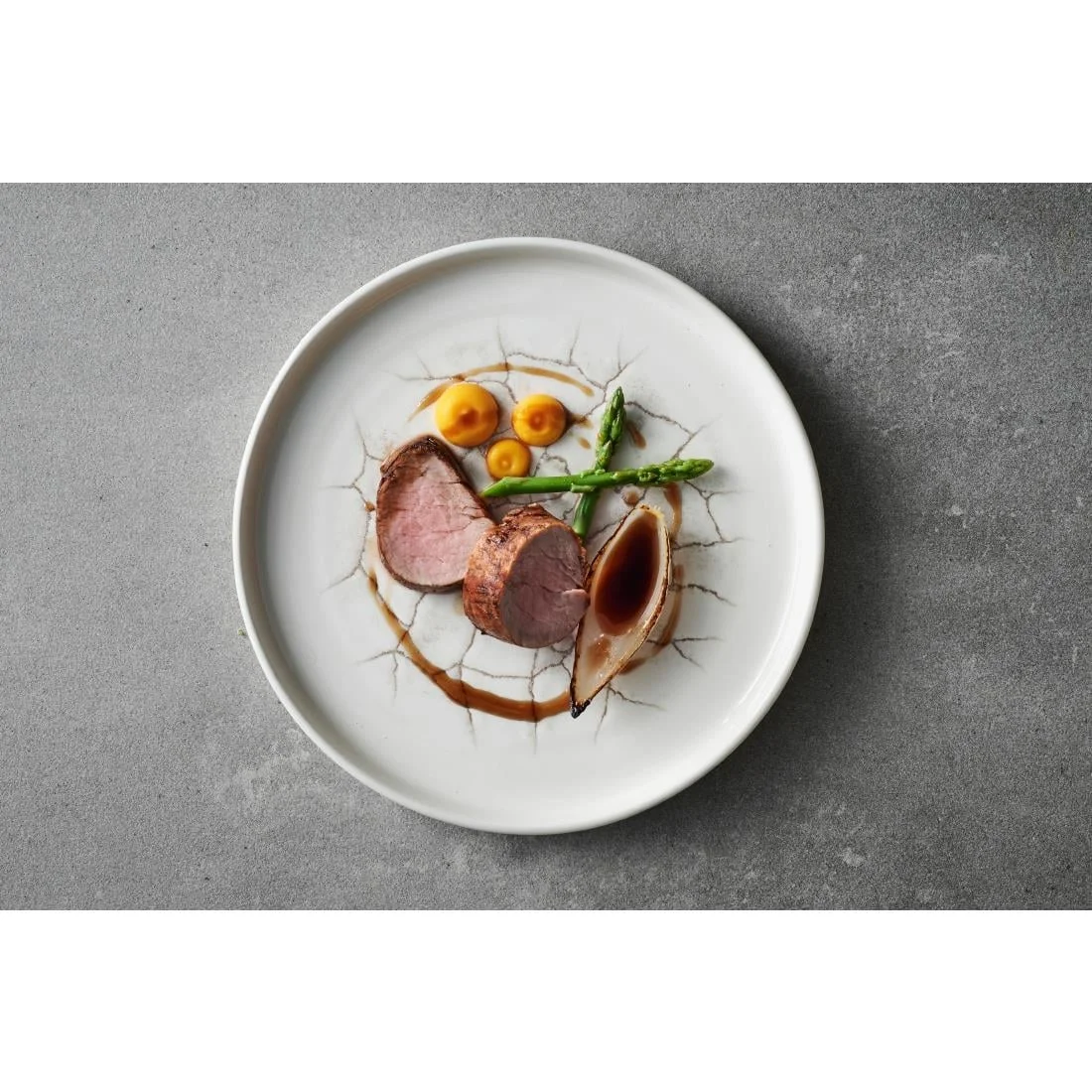 Churchill Studio Prints Kintsugi Agate Walled Plates Grey 260mm (6 Pack) - Image 3