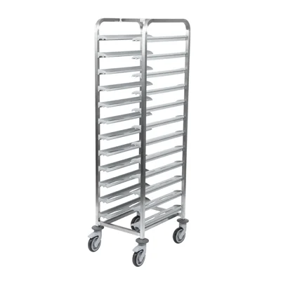 Matfer Bourgeat 12 Tray Cafeteria Trolley Grey - Image 3