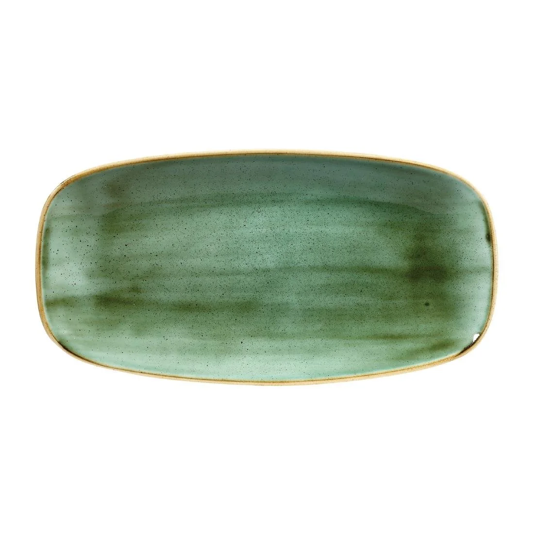 Churchill Stonecast Rectangular Plates Samphire Green 153 x 298mm (12 Pack)