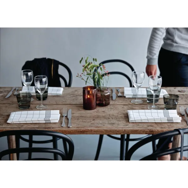 Duni Bistro Towel Napkin 38x54cm in Granite Grey Check on White (Pack 250)