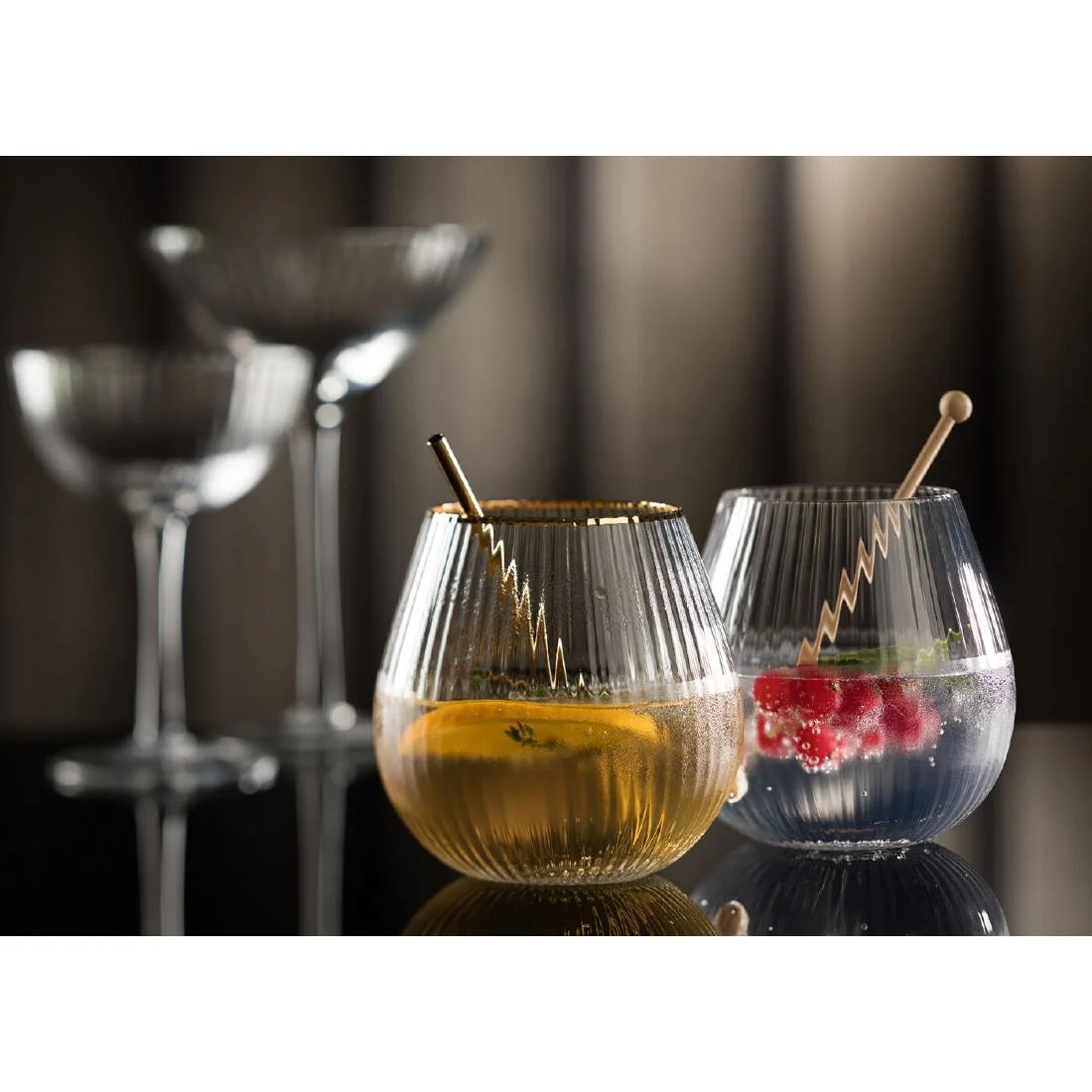 Utopia Hayworth Stemless Gin Gold Rim Glasses 650ml (6 pack) - Image 3