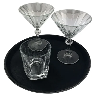 Beaumont Non-Slip Round Tray Black 280mm - Image 3