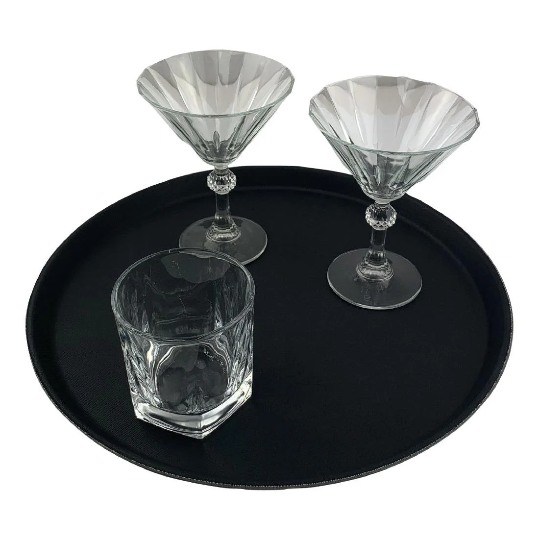 Beaumont Non-Slip Round Tray Black 355mm - Image 2