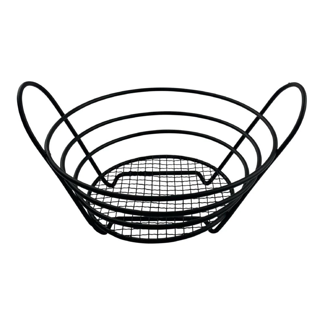 Beaumont Bread Basket with Handles Black 203mm