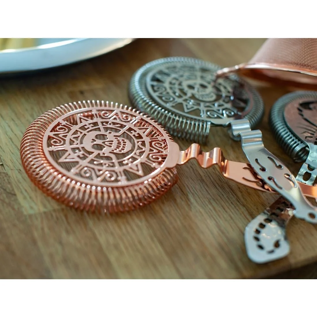 Beaumont Copper Plated Skull Throwing Strainer - Image 2