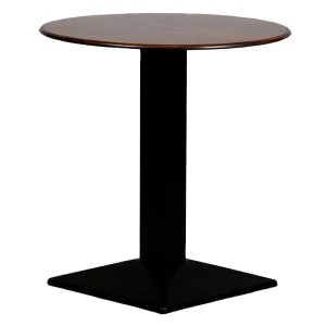 Turin Metal Base 600mm Round Dining Table with Laminate Top in Walnut