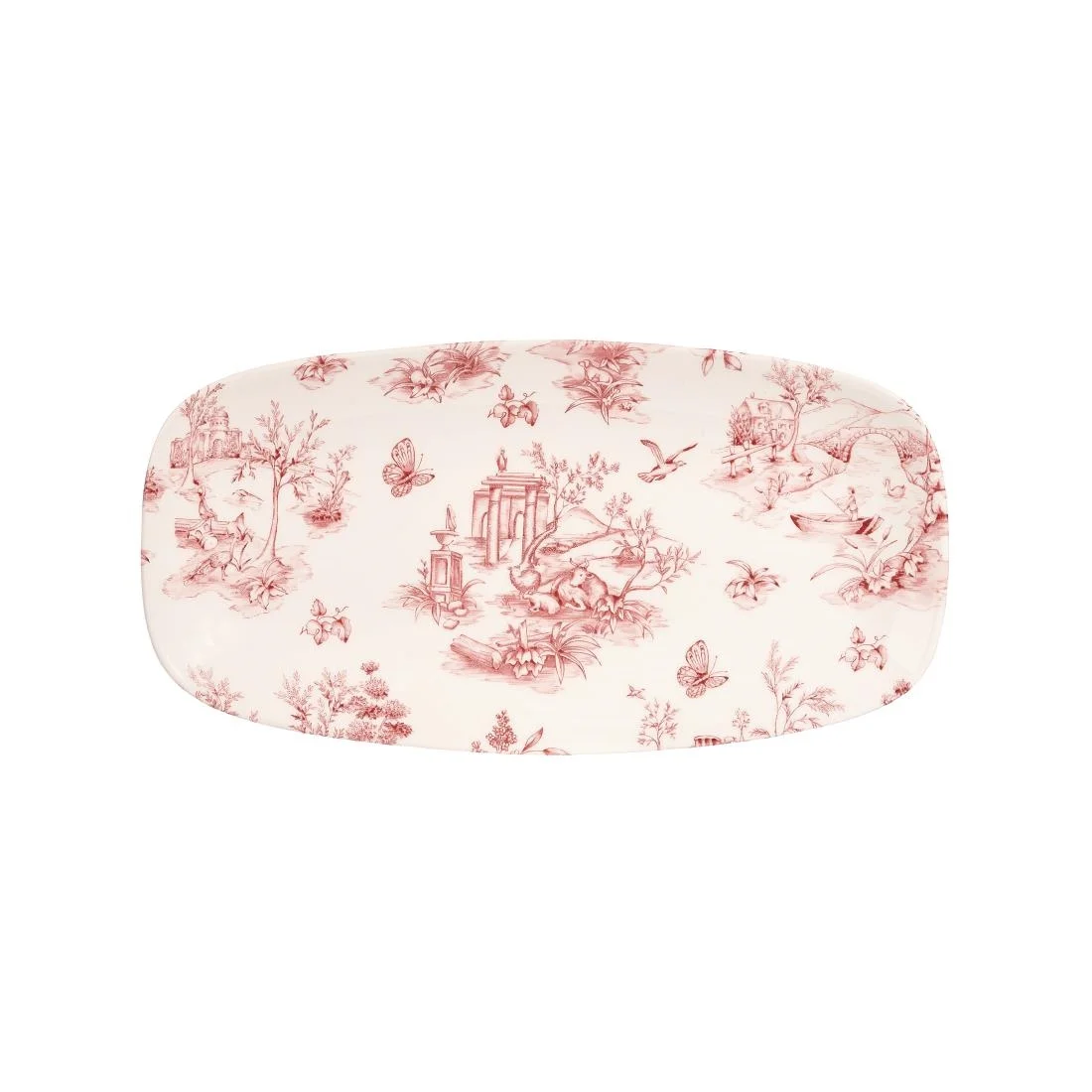 Churchill Vintage Prints Rectangular Plates Cranberry Toile 298mm (12 Pack)