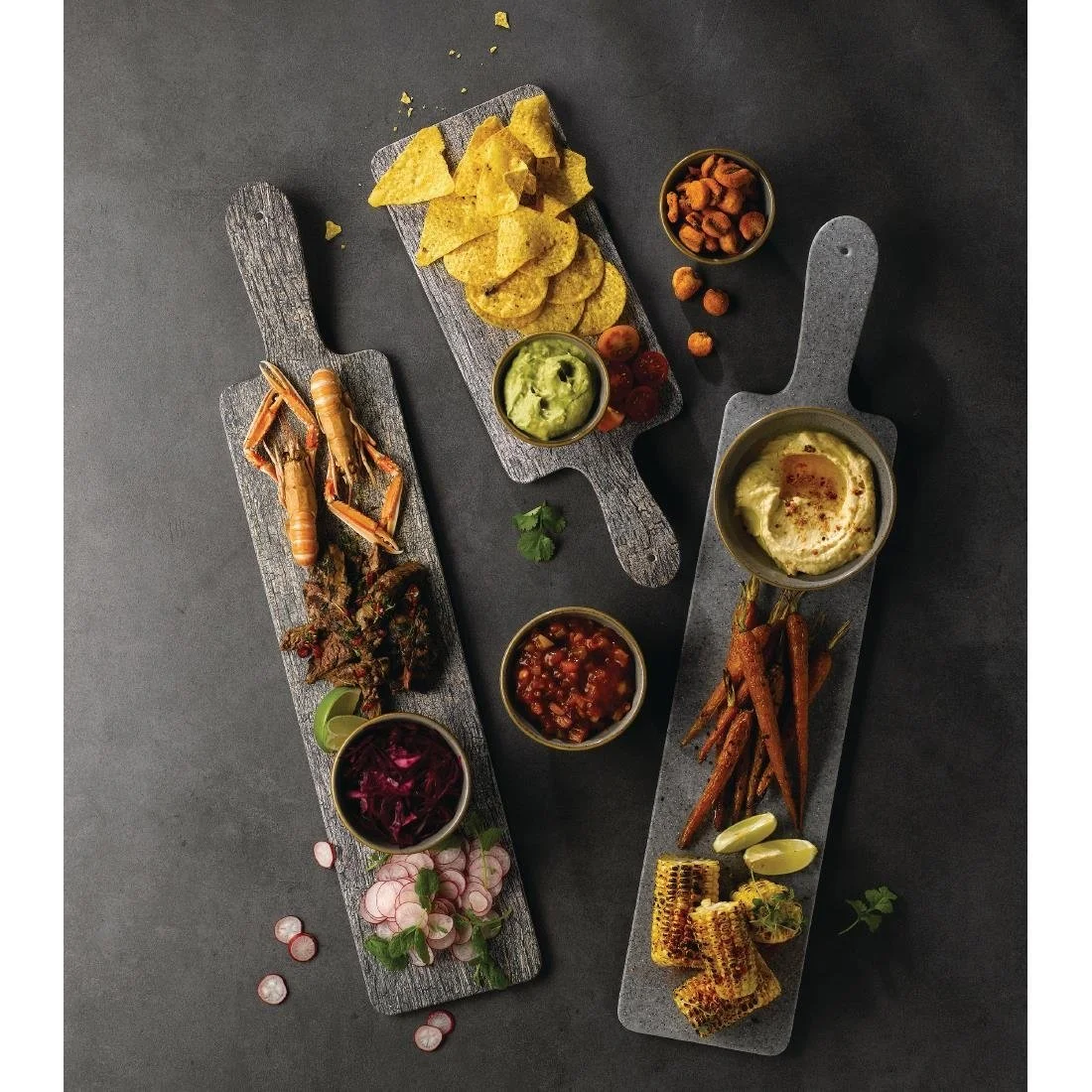 Churchill Alchemy Melamine Large Handled Paddles Granite 610 x 130mm - Image 2
