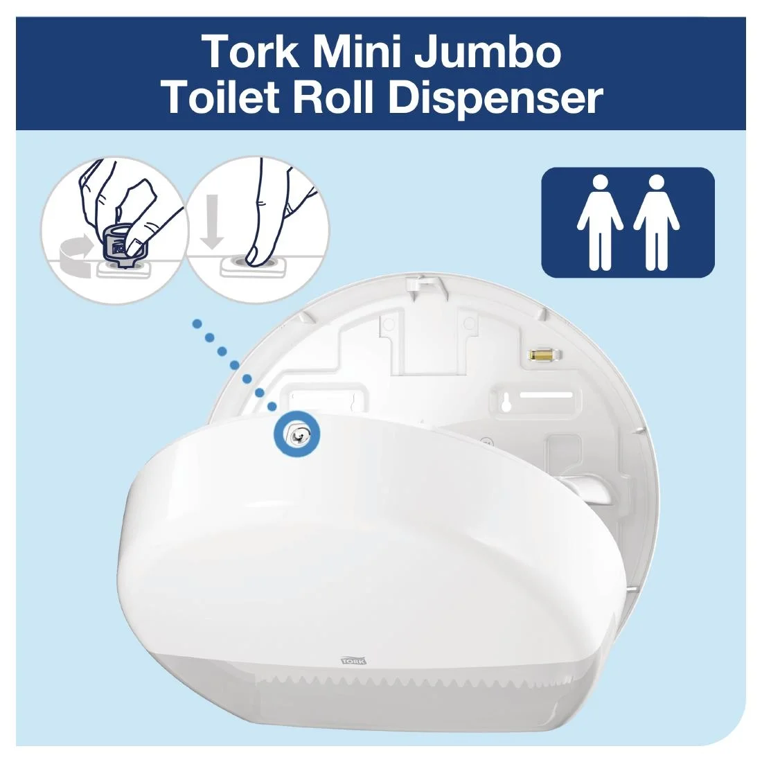 Tork Mini Jumbo Toilet Roll Dispenser White - Image 2