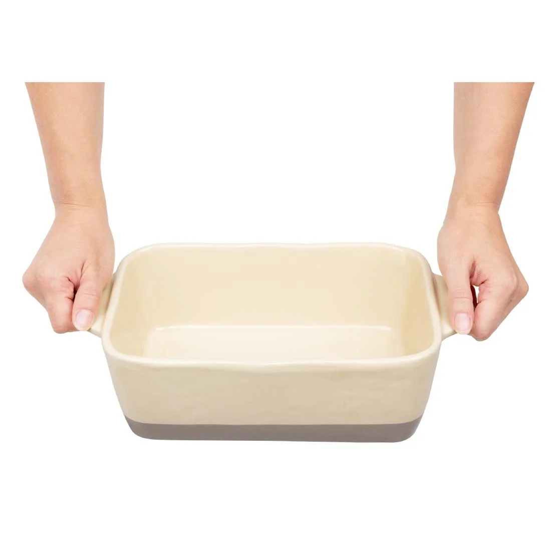 Olympia Cream And Taupe Ceramic Roasting Dish ⅓GN - Image 9