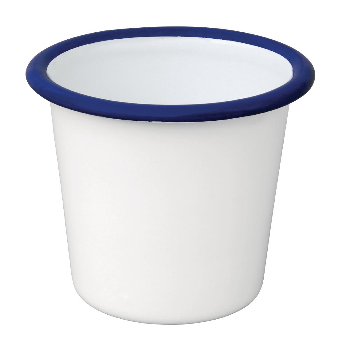 Olympia Enamel Sauce Cup White and Blue