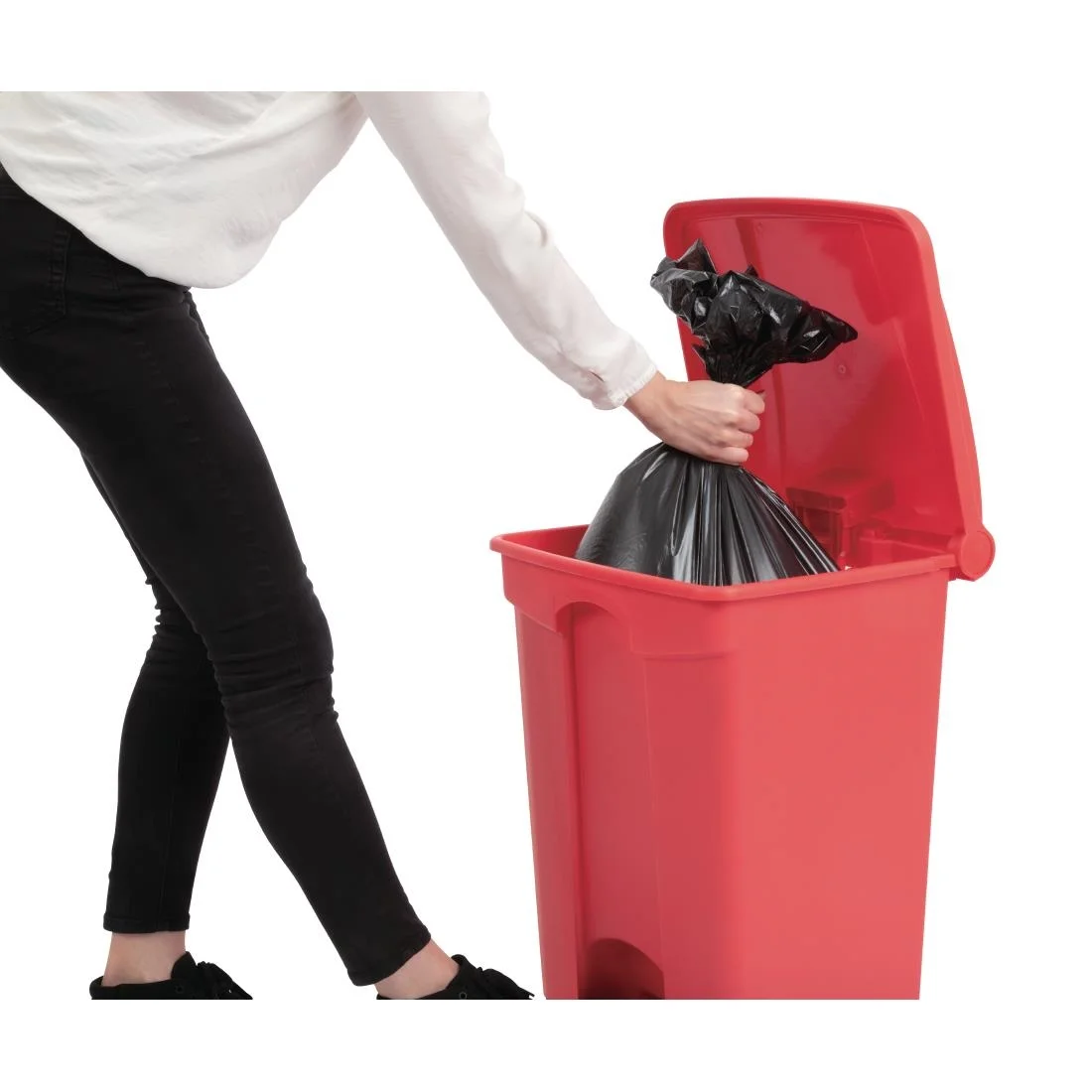 Jantex Kitchen Pedal Bin Red 45Ltr - Image 7