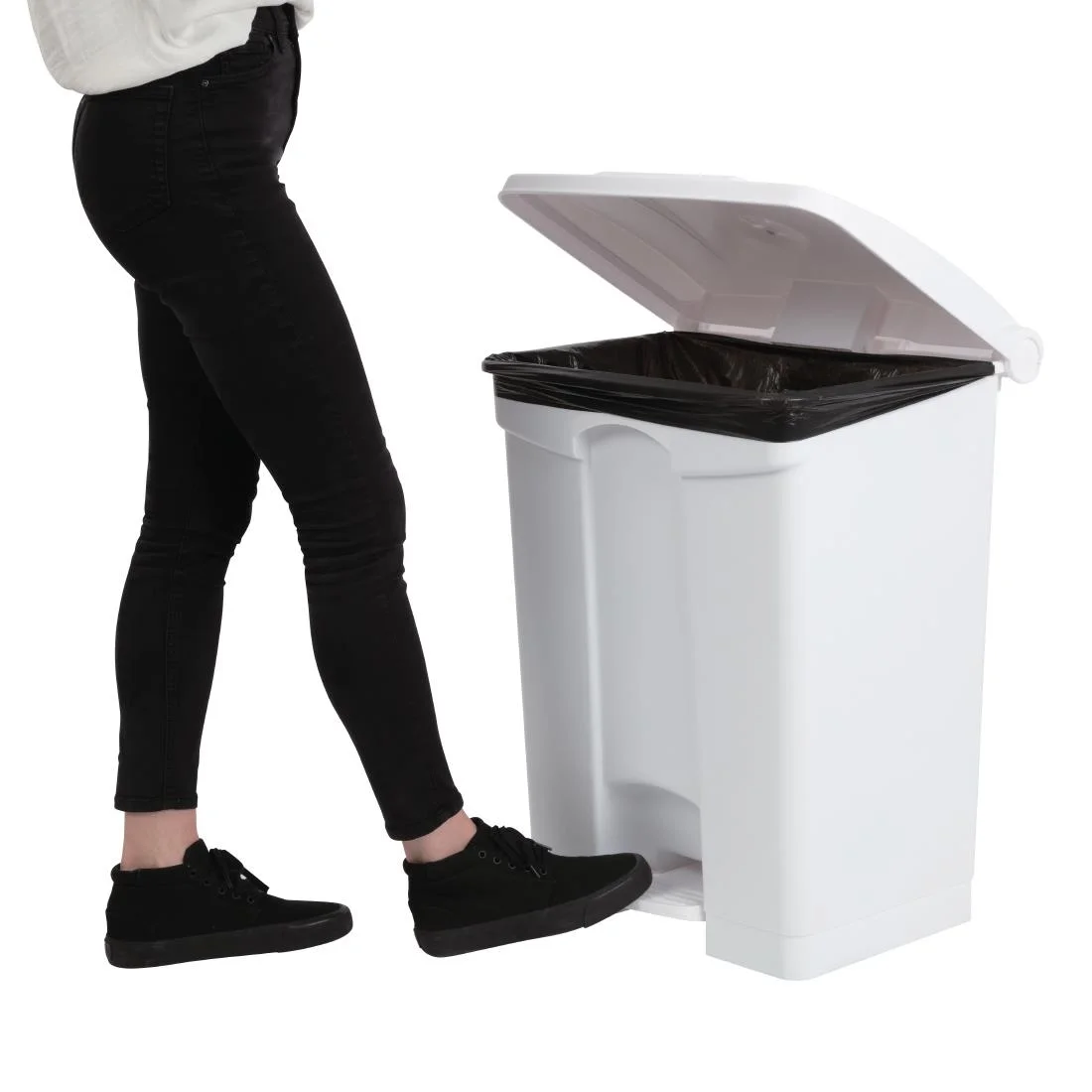 Jantex Kitchen Pedal Bin White 65Ltr - Image 5
