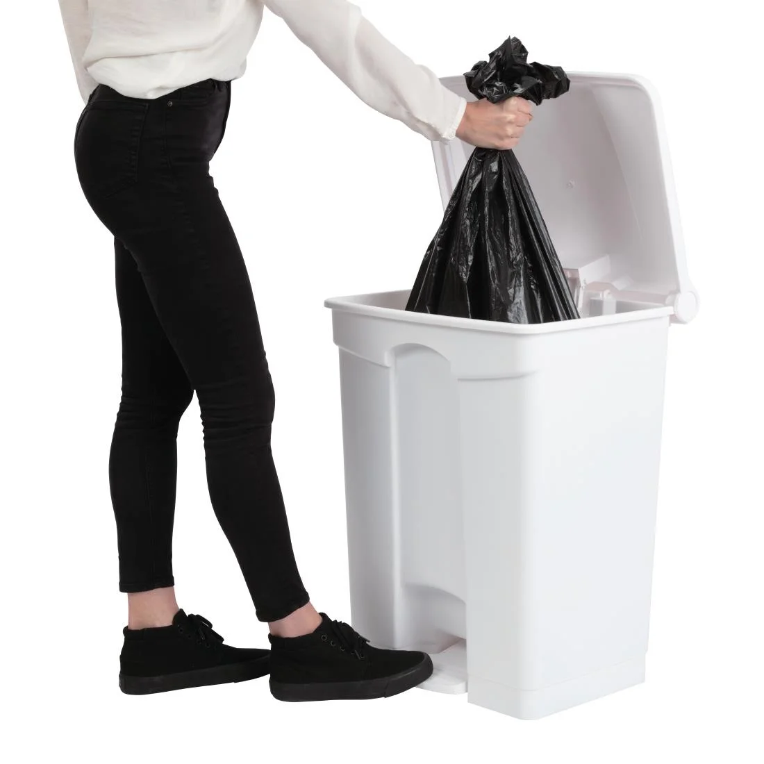 Jantex Kitchen Pedal Bin White 65Ltr - Image 6