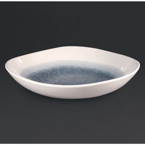 Churchill Studio Prints Raku Trace Triangular Bowl Topaz Blue