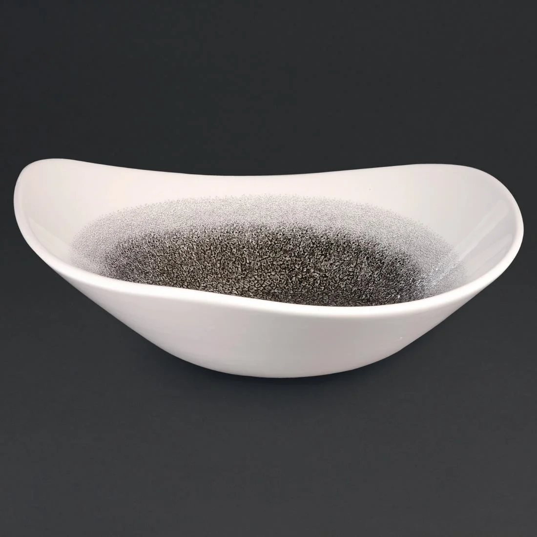 Churchill Studio Prints Raku Trace Triangular Bowl Quartz Black 235mm - Image 2