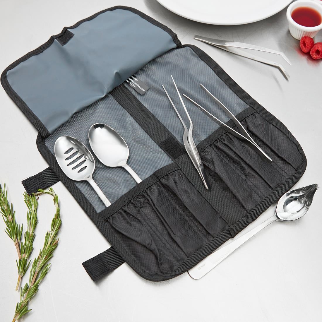 Mercer Culinary 7 Piece Chef Plating Kit with Storage Roll