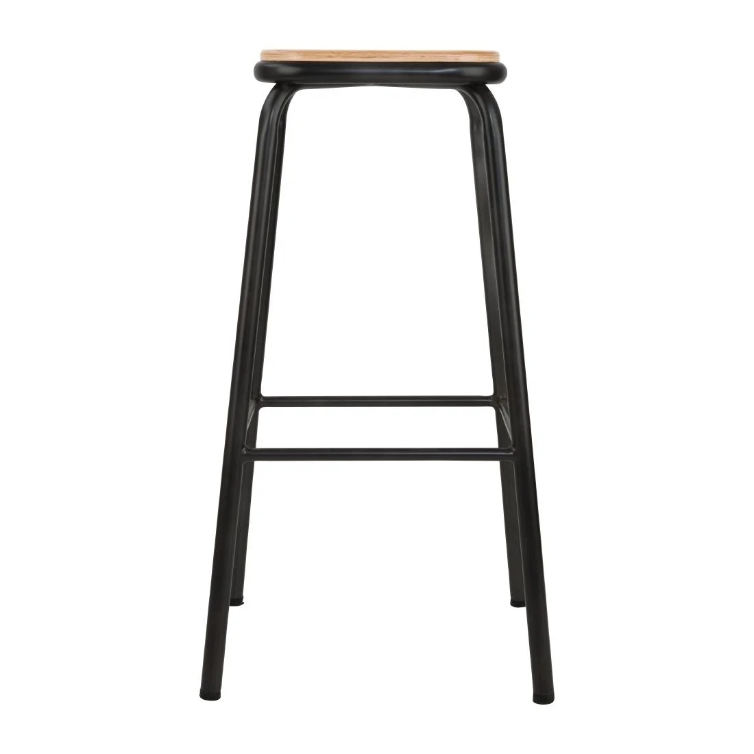 Bolero Cantina High Stools with Wooden Seat Pad Black (Pack of 4) - Image 5