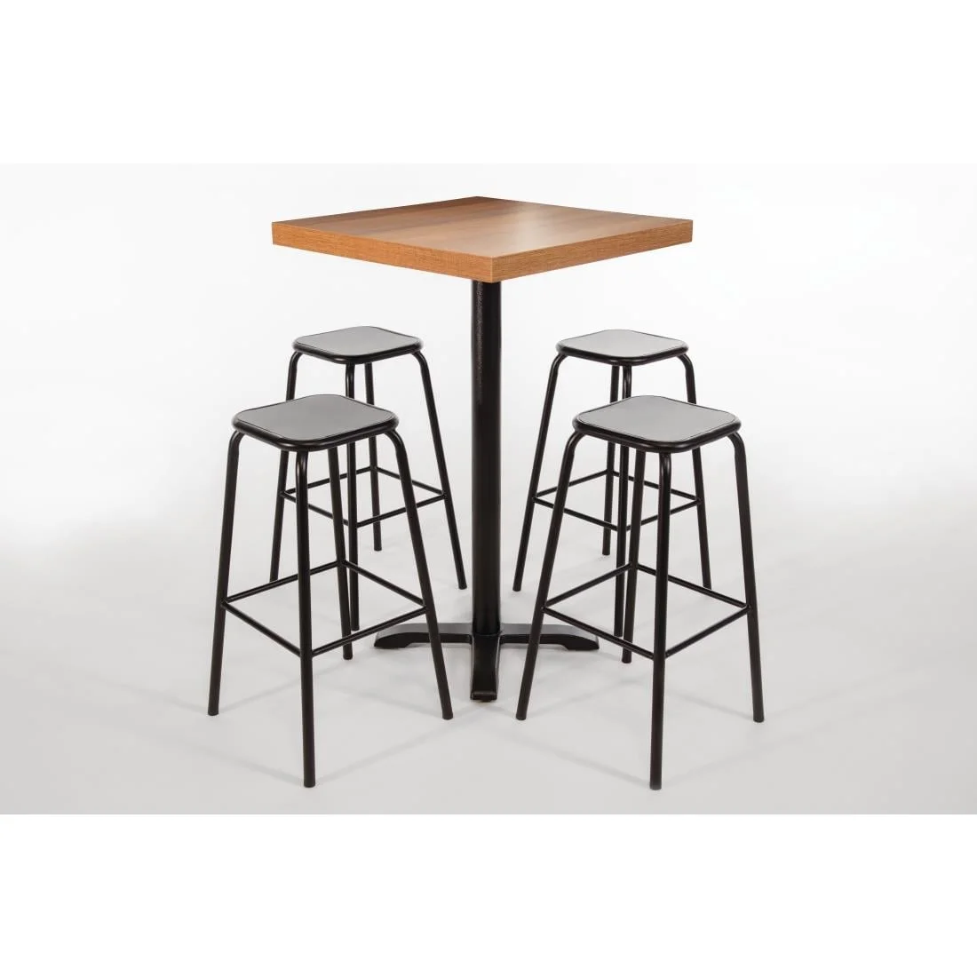 Bolero Cantina High Stools with Wooden Seat Pad Black (Pack of 4) - Image 8
