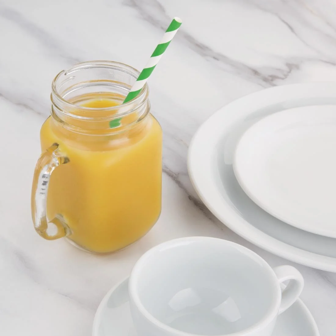 Fiesta Compostable Paper Straws Green Stripes (Pack of 250) - Image 4