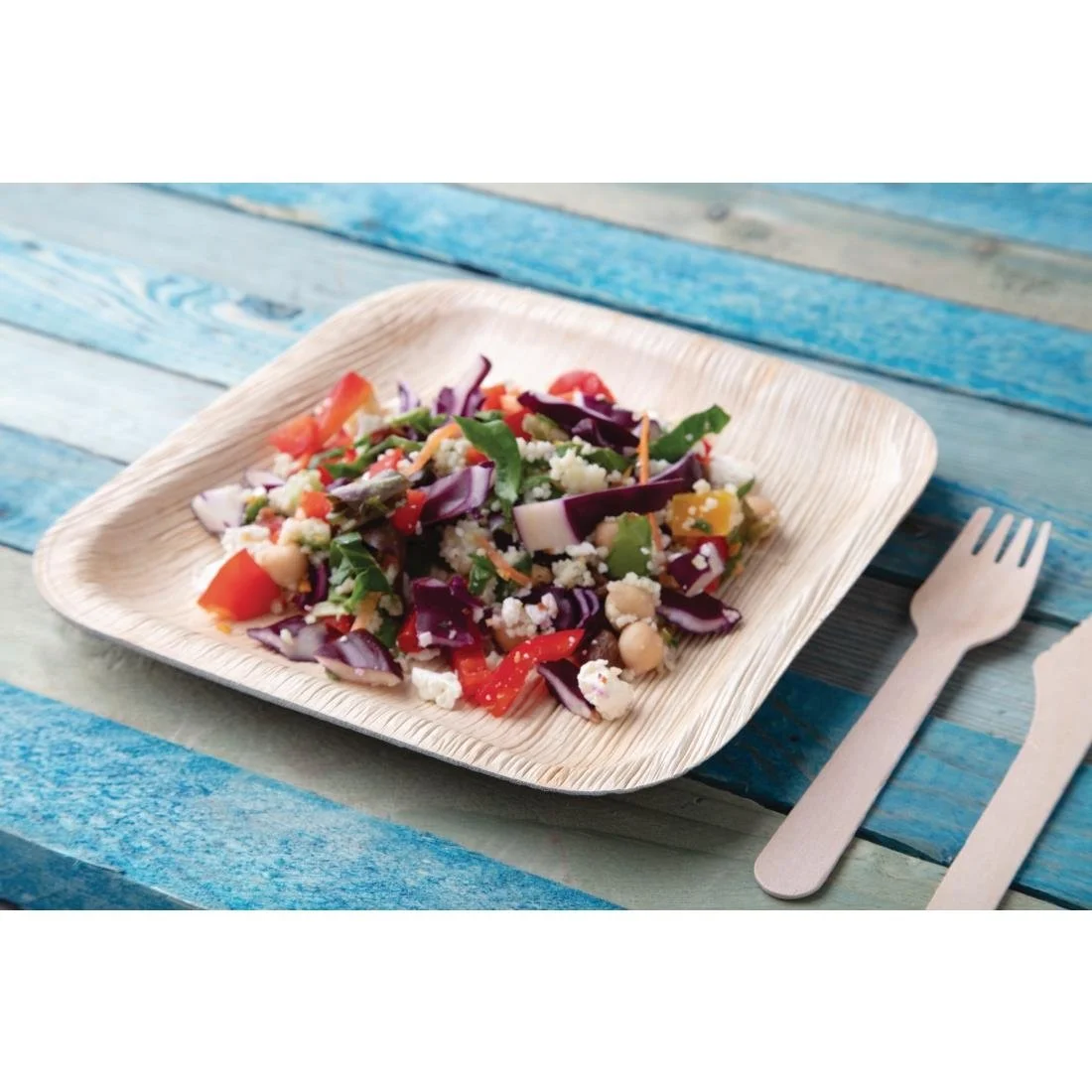 Fiesta Compostable Palm Leaf Plates Square 200mm (100 Pack) - Image 3
