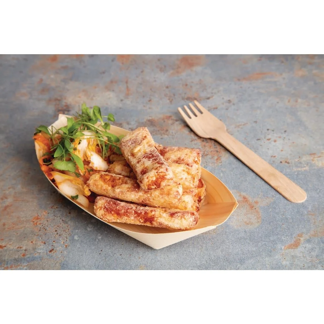 Fiesta Compostable Wooden Sushi Boats Medium 190mm (Pack of 100) - Image 3