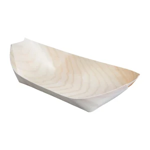 Fiesta Compostable Wooden Sushi Boats Medium 190mm (Pack of 100)